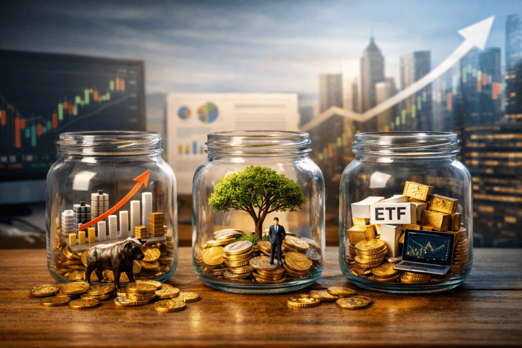 stocks vs mutual funds vs etfs