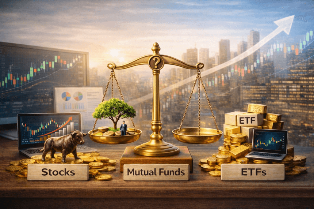 stocks vs mutual funds vs etfs